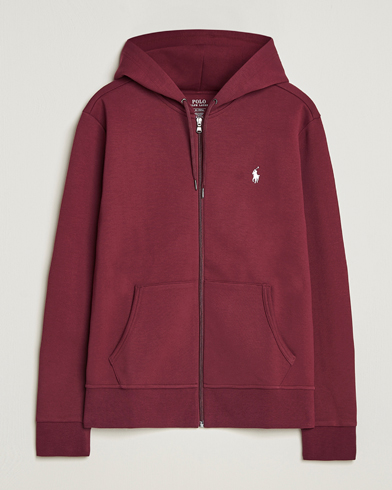 Herr | Polo Ralph Lauren | Polo Ralph Lauren Double Knitted Full-Zip Hoodie Classic Wine