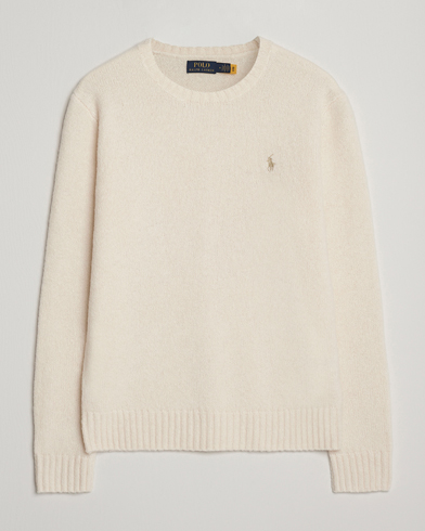 Herr | Polo Ralph Lauren | Polo Ralph Lauren Alpaca Crew Neck Sweater Cream Tonal