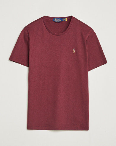 Herr | Polo Ralph Lauren | Polo Ralph Lauren Luxury Pima Cotton Crew Neck T-Shirt Wine Heather