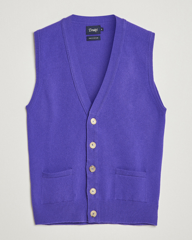 Drake's Lambswool Vest Cardigan Purple – Lila