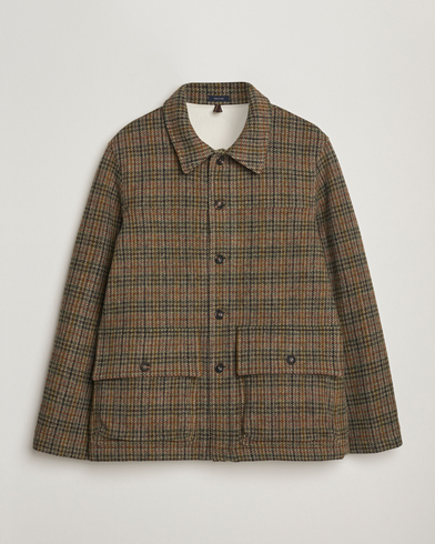 Drake's Check Tweed Donkey Chore Green – Grön
