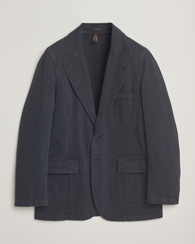 Herr | Drake's | Drake's MKI Heavy Cotton Twill Blazer Navy