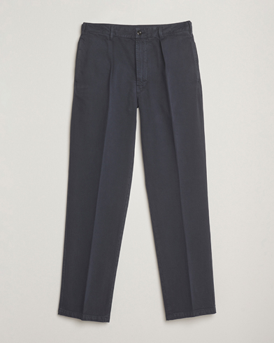 Drake's MKI Heavy Cotton Twill Trousers Navy – Blå