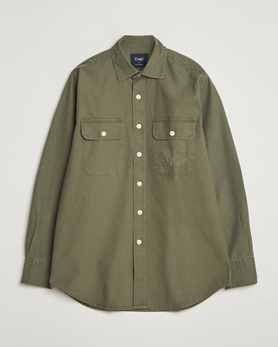 Drake's Ripstop Work Shirt Green – Grön