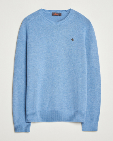 Herr | Morris | Morris Hertford Lambswool Merino Crew Neck Light Blue