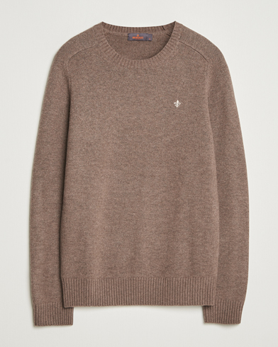 Herr | Morris | Morris Hertford Lambswool Merino Crew Neck Brown