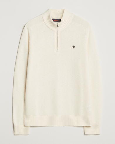 Herr | Morris | Morris Hertford Lambswool Merino Half Zip Off White