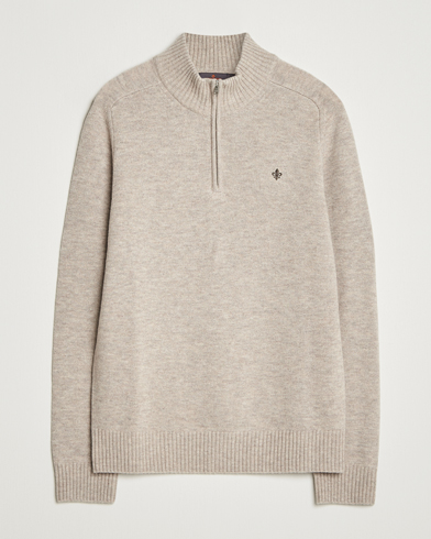 Herr | Morris | Morris Hertford Lambswool Merino Half Zip Khaki