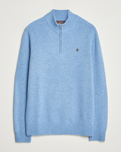 Herr | Morris | Morris Hertford Lambswool Merino Half Zip Light Blue
