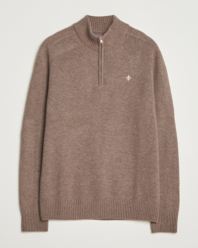 Herr | Morris | Morris Hertford Lambswool Merino Half Zip Brown