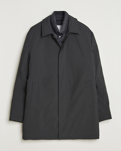 Herr | KnowledgeCotton Apparel | KnowledgeCotton Apparel Climateshell Padded Carcoat Black