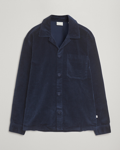 Herr | KnowledgeCotton Apparel | KnowledgeCotton Apparel Cotton Corduroy Overshirt Night Sky
