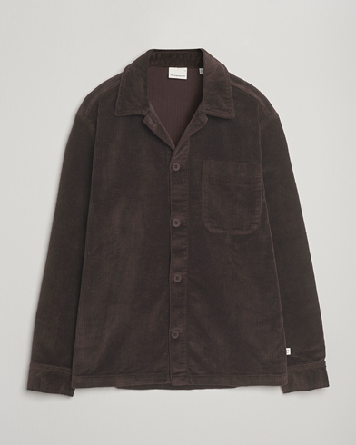Herr | KnowledgeCotton Apparel | KnowledgeCotton Apparel Cotton Corduroy Overshirt Chocolate