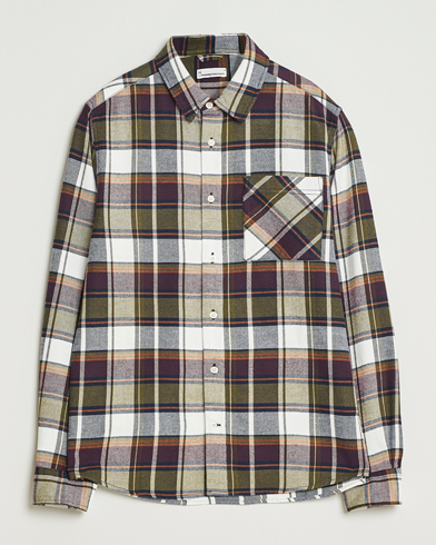 Herr | KnowledgeCotton Apparel | KnowledgeCotton Apparel Cotton Checked Flannel Shirt Green