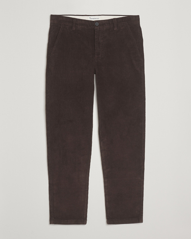Herr | KnowledgeCotton Apparel | KnowledgeCotton Apparel Chuck Regular Cord Trousers Chocolate
