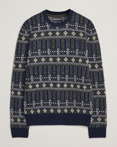 Herr | Barbour Lifestyle | Barbour Lifestyle Grangetown Fairisle Lambswool Crewneck Inky Blue