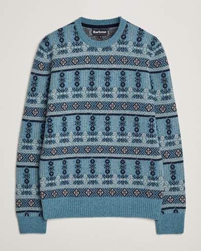 Herr | Barbour Lifestyle | Barbour Lifestyle Grangetown Fairisle Lambswool Crewneck Blue Stone