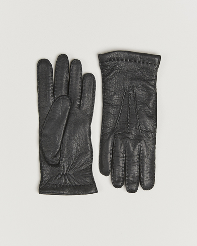 Herr | Hestra | Hestra Peccary Handsewn Cashmere Lined Glove Black