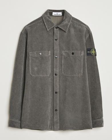 Herr | Stone Island | Stone Island Organic Cotton Cord Overshirt Grey