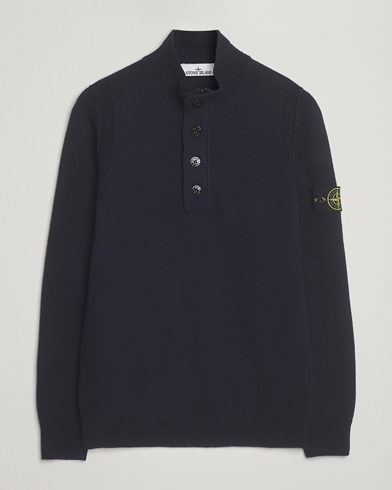 Herr | Stone Island | Stone Island Knitted Lambswool Half Button Zip Navy