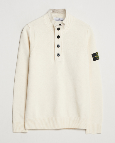 Herr | Stone Island | Stone Island Knitted Lambswool Half Button Zip Ivory