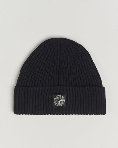 Herr | Stone Island | Stone Island Full Rib Wool Beanie Navy
