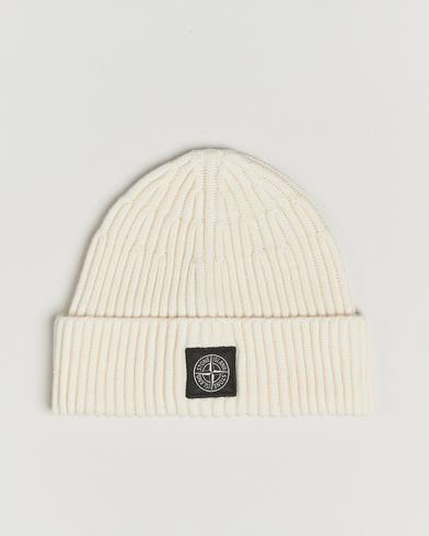 Herr | Stone Island | Stone Island Full Rib Wool Beanie Ivory
