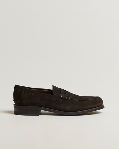 Herr | Loake 1880 | Loake 1880 Kingscliffe Suede Loafer Dark Brown