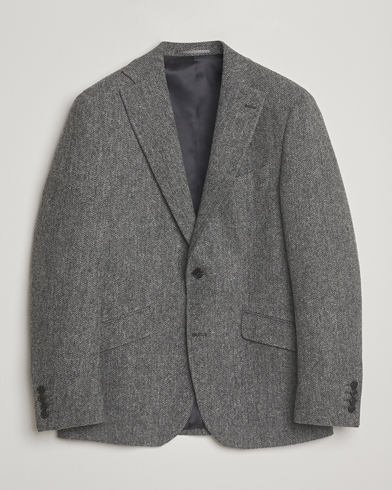 Herr | Walker Slater | Walker Slater Edward Lambswool Herringbone Blazer Dark Grey