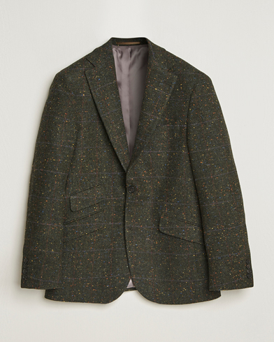 Herr | Walker Slater | Walker Slater Edward Lambswool Donegal Windowpane Blazer Dark Green
