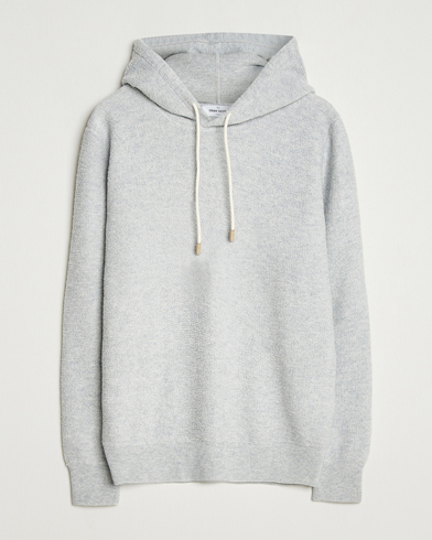 Gran Sasso Boiled Wool Hoodie Light Grey Melange – Grå