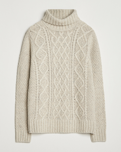 Herr | Morris | Morris Beauford Cable Roller Neck Off White