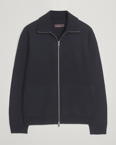 Herr | Morris | Morris Corke Knitted Zip Jacket Navy