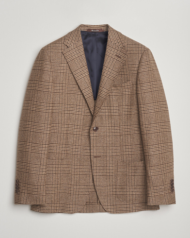 Herr | Morris | Morris Wool Silk Check Blazer Brown