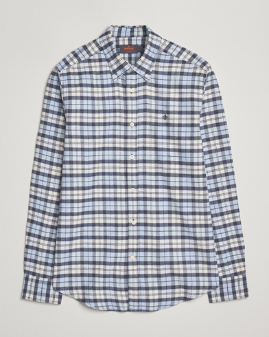 Herr | Morris | Morris Flannel Check Shirt Light Blue