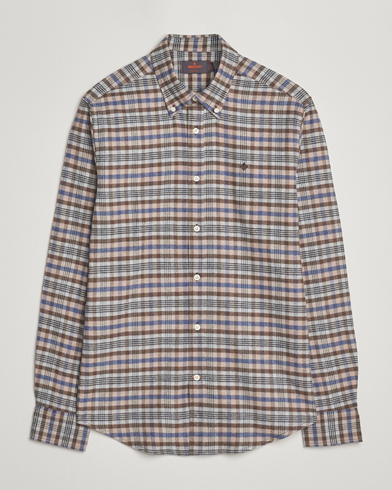 Herr | Morris | Morris Flannel Check Shirt Brown