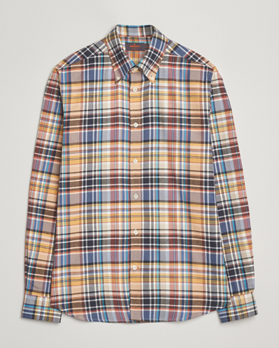 Herr | Morris | Morris Happy Tartan Check Shirt Yellow