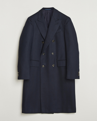 Herr | Caruso | Caruso Aida Double Breasted Wool Coat Navy