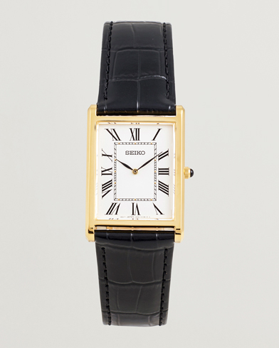Herr | Seiko | Seiko Quartz Gold Leather 28mm White Dial