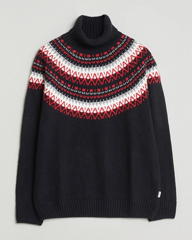 GANT Fairisle Knitted Turtleneck Black – Svart
