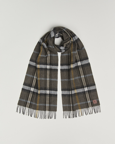 Herr | Amanda Christensen | Amanda Christensen Wool Checked Scarf Olive