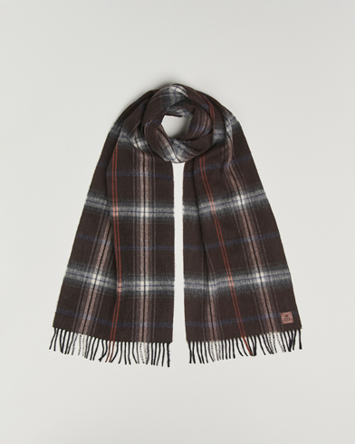 Herr | Amanda Christensen | Amanda Christensen Wool Checked Scarf Brown