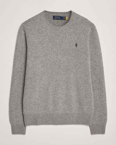 Polo Ralph Lauren Wool/Cashmere Crew Neck Fawn Grey Heather – Grå