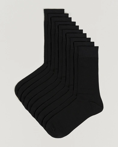 Herr | Care with Carl | Care with Carl 10-Pack Solid Cotton Socks BLACK