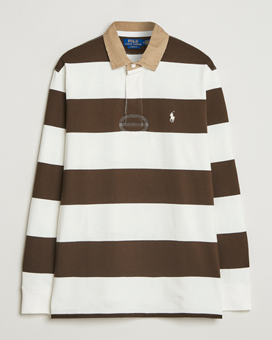 Polo Ralph Lauren Long Sleeve Rugby Sweater Dark Brown/Cream – Flerfärgad