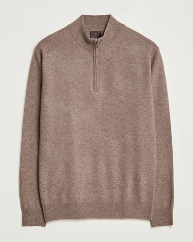Herr | Oscar Jacobson | Oscar Jacobson Patton Wool Half-Zip Beige
