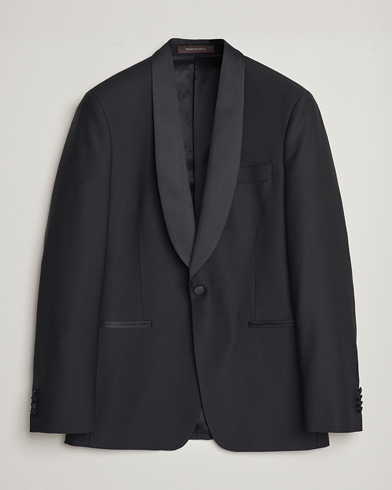 Herr | Oscar Jacobson | Oscar Jacobson Figaro Wool Tuxedo Blazer Black