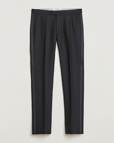 Herr | Oscar Jacobson | Oscar Jacobson Denz Straight Wool Tuxedo Trousers Black