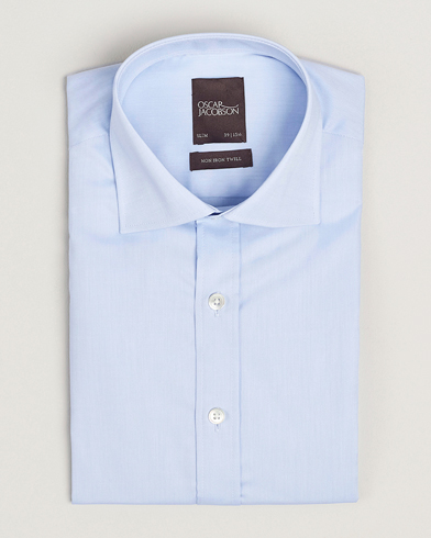 Herr | Oscar Jacobson | Oscar Jacobson Slim Fit Cut Away Non Iron Twill Light Blue