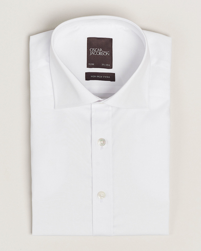 Herr | Oscar Jacobson | Oscar Jacobson Slim Fit Cut Away Non Iron Twill White